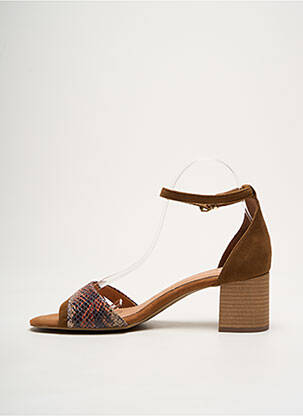 Sandales/nu pieds tissage satiné talon de 4 à 6cm marron MARCO TOZZI femme