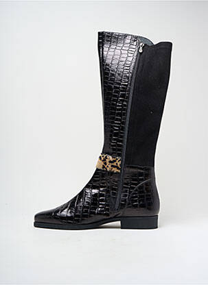 Bottes tissage satiné talon plat jusqu'à 3cm noir DANSI femme
