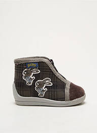 Chaussons/pantoufles fermeture zippée bout rond gris BELLAMY garcon