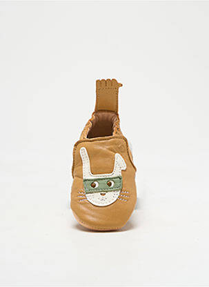 Chaussons/pantoufles matière lisse bout rond marron EASY PEASY garçon