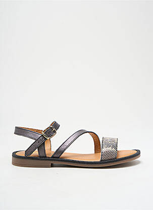 Sandales/nu pieds tissage satiné chiquet gris GBB fille