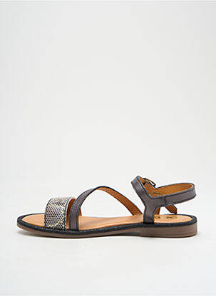 Sandales/nu pieds tissage satiné chiquet gris GBB fille