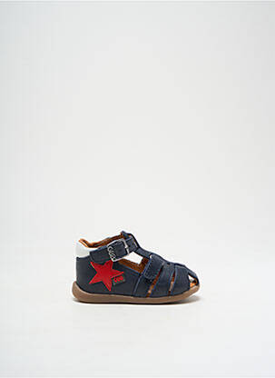 Sandales/nu pieds tissage satiné bout rond bleu GBB garçon