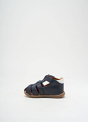 Sandales/nu pieds tissage satiné bout rond bleu GBB garçon