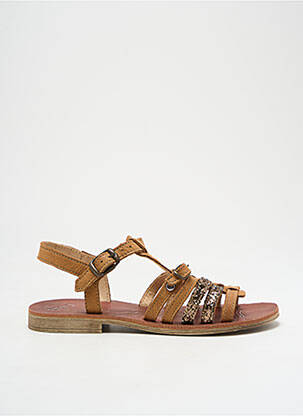 Sandales/nu pieds tissage tissage pailleté chiquet marron GBB fille