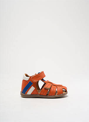 Sandales/nu pieds tissage satiné bout rond orange GBB garçon