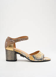 Sandales/nu pieds matière lisse talon de 4 à 6cm jaune MINKA DESIGN femme