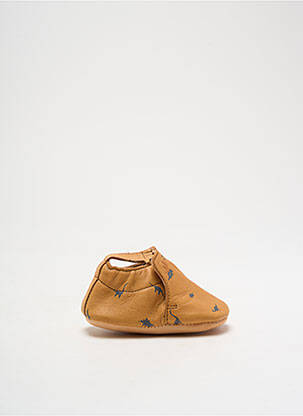 Chaussons/pantoufles matière lisse bout rond marron EASY PEASY garçon
