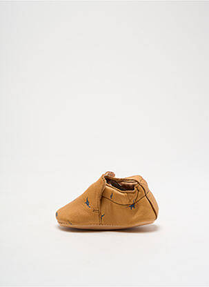 Chaussons/pantoufles matière lisse bout rond marron EASY PEASY garçon