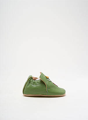 Chaussons/pantoufles tissage satiné bout rond vert EASY PEASY fille