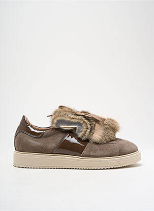 Baskets nubuck talon plat jusqu'à 3cm marron MORELLI femme