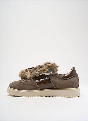 Baskets nubuck talon plat jusqu'à 3cm marron MORELLI femme