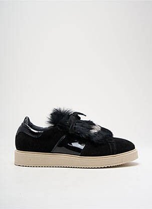 Baskets nubuck talon plat jusqu'à 3cm noir MORELLI femme