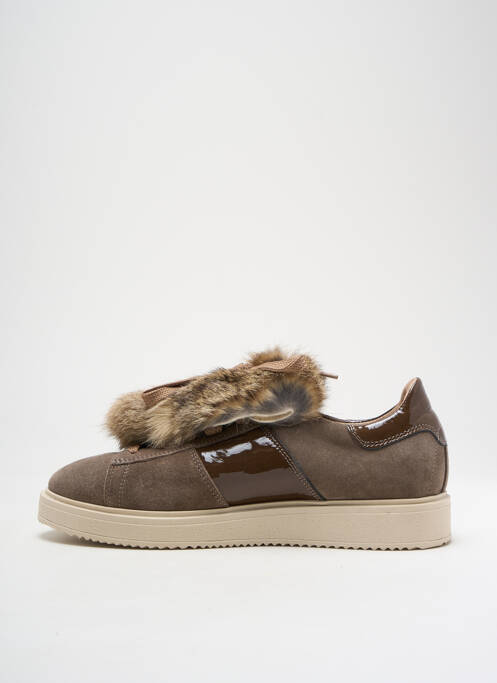 Baskets nubuck talon plat jusqu'à 3cm marron MORELLI femme