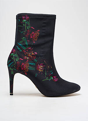 Bottines/boots tissage satiné talon de 4 à 6cm noir TAMARIS femme