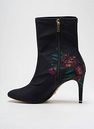 Bottines/boots tissage satiné talon de 4 à 6cm noir TAMARIS femme