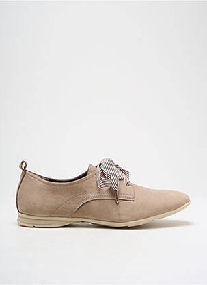 Derbies nubuck talon plat jusqu'à 3cm beige TAMARIS femme