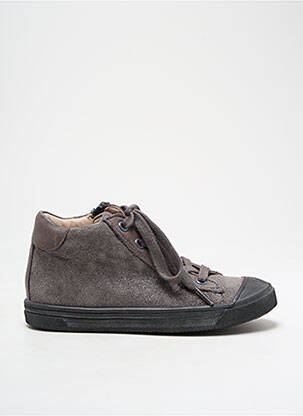 Baskets tissage satiné bout rond gris ACEBOS fille