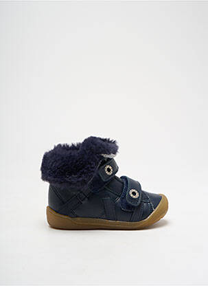Bottillons tissage satiné bout rond bleu BABYBOTTE enfant