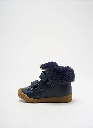 Bottillons tissage satiné bout rond bleu BABYBOTTE enfant