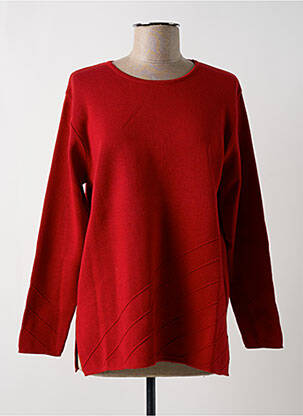 Pull coupe droite manches longues rouge EVALINKA femme