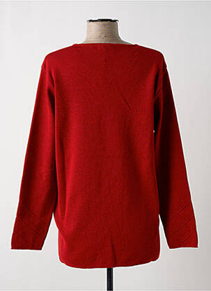 Pull coupe droite manches longues rouge EVALINKA femme