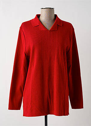 Pull col v manches longues rouge RODAM femme