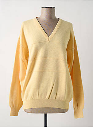 Pull col v manches longues jaune LEWINGER femme