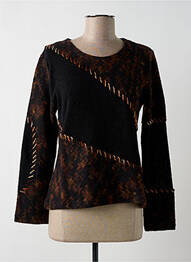 Pull coupe cintrée manches longues noir FINETTE femme