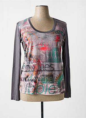 Top tissage jersey manches longues gris FRED SABATIER femme