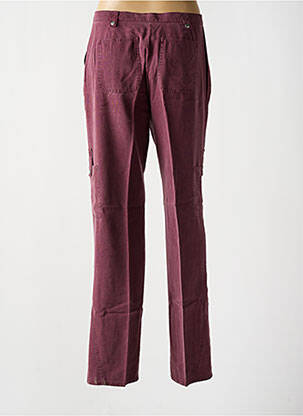 Pantalon droit taille à pinces taille haute violet LEWINGER femme