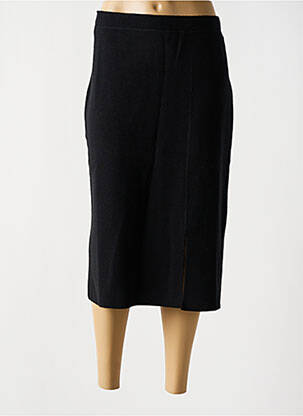 Jupe mi-longue taille haute noir LEWINGER femme