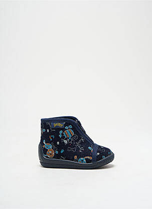 Chaussons/pantoufles fermeture zippée bout rond bleu BELLAMY garçon