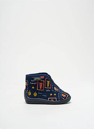 Chaussons/pantoufles fermeture zippée bout rond bleu BELLAMY garçon