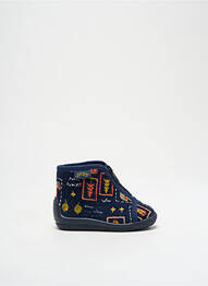 Chaussons/pantoufles fermeture zippée bout rond bleu BELLAMY garcon