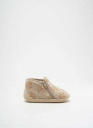 Chaussons/pantoufles impression bout rond beige TOOTI enfant
