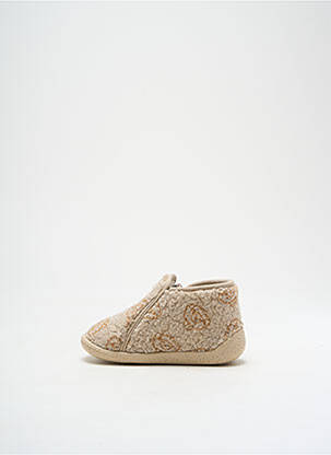 Chaussons/pantoufles impression bout rond beige TOOTI enfant