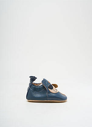 Chaussons/pantoufles matière lisse bout rond bleu EASY PEASY garcon