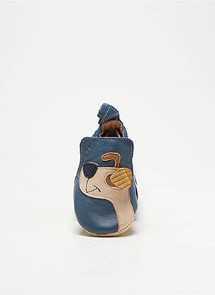 Chaussons/pantoufles matière lisse bout rond bleu EASY PEASY garcon