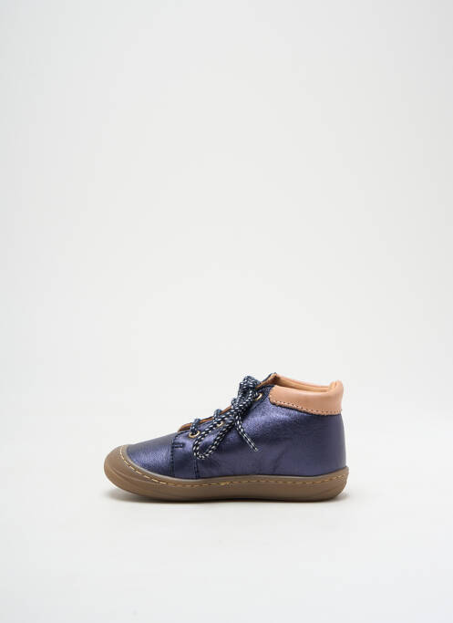 Bottillons matière lisse bout rond bleu GBB fille
