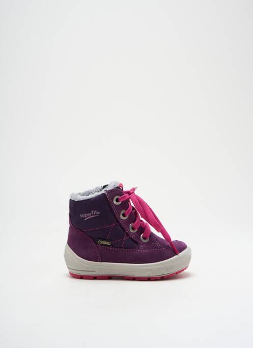 Bottines/boots tissage satiné bout rond violet SUPERFIT fille