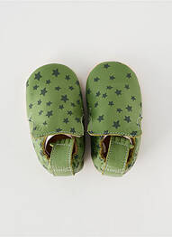 Chaussons/pantoufles matière lisse bout rond vert EASY PEASY enfant