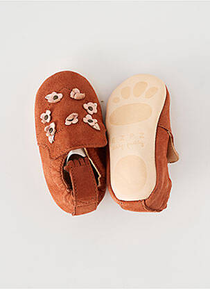 Chaussons/pantoufles type de semelle amortissante bout rond orange EASY PEASY fille