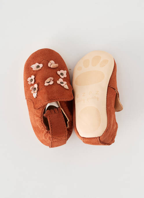 Chaussons/pantoufles fermeture elastique bout rond orange EASY PEASY fille
