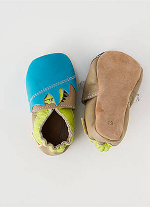 Chaussons/pantoufles matière lisse bout rond marron COOKOO BY GBB garçon