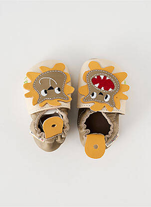 Chaussons/pantoufles matière lisse bout rond marron COOKOO BY GBB garcon