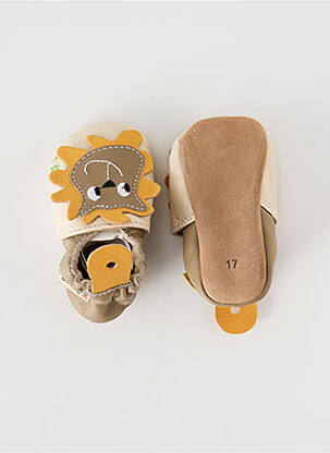 Chaussons/pantoufles matière lisse bout rond marron COOKOO BY GBB garcon