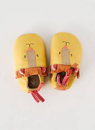 Chaussons/pantoufles type de semelle amortissante bout rond jaune MOULIN ROTY garcon