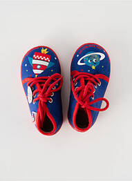Chaussons/pantoufles fermeture lacets bout rond bleu BELLAMY garcon