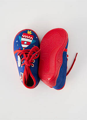 Chaussons/pantoufles fermeture lacets bout rond bleu BELLAMY garçon